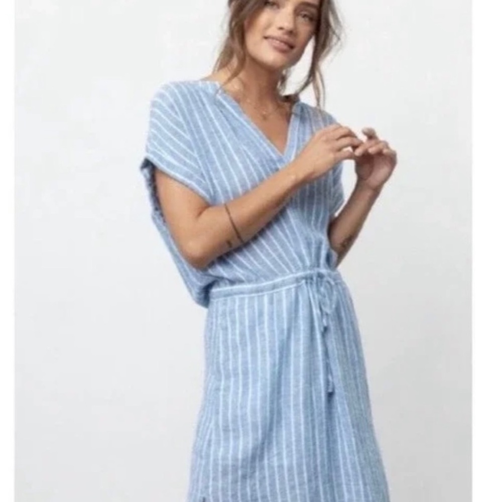 Rails Blue and White Striped Mini Dress